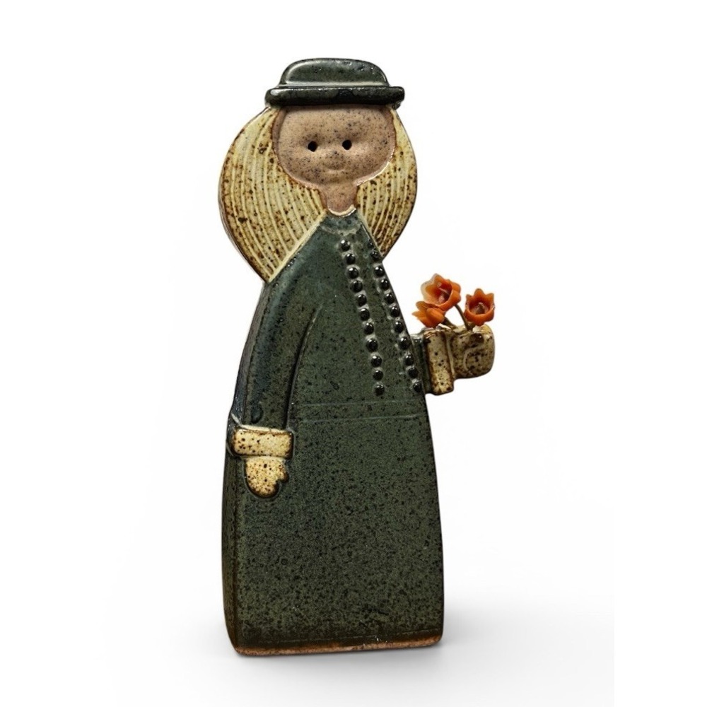 Alfred Knobler Pottery Girl Candle Holder‎ MCM Scandinavian Style Kitsch